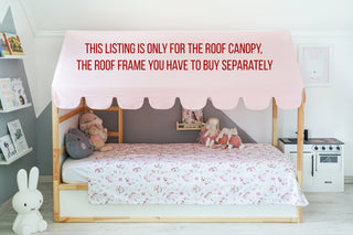 Kura Bed Tent Roof - Blush Pink Scallop Edge, Teflon Duck Cotton