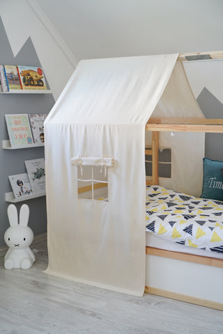 Montessori Bed Canopy - Ivory One-Piece Drape