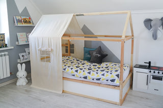 Montessori Bed Canopy - Ivory One-Piece Drape
