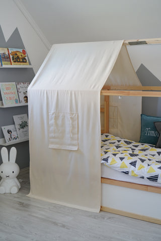 Montessori Bed Canopy - Ivory One-Piece Drape