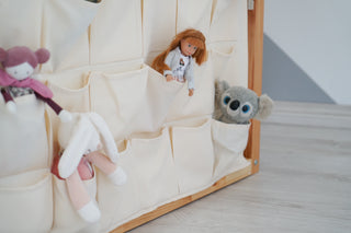 Curtains for IKEA KURA Bunk Bed with Storage Pockets - Ivory Cotton