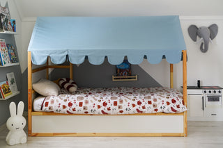 IKEA Kura Bed Canopy - Steel Blue Scallop Edge, Teflon Duck Cotton