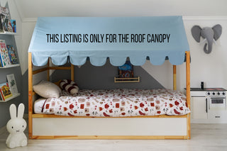 IKEA Kura Bed Canopy - Steel Blue Scallop Edge, Teflon Duck Cotton