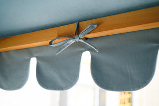 IKEA Kura Bed Canopy - Steel Blue Scallop Edge, Teflon Duck Cotton