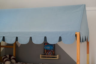 IKEA Kura Bed Canopy - Steel Blue Scallop Edge, Teflon Duck Cotton