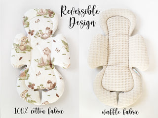4moms Mamaroo Infant Insert - Woodland Animals Cotton and Beige Waffle