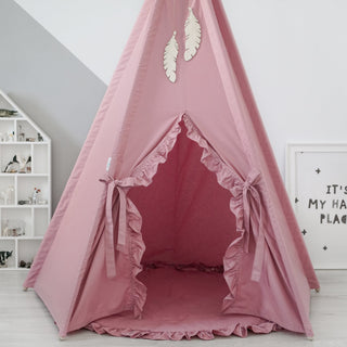 Raspberry Ruffle Kids Teepee Tent | Handmade Cotton Play Tent for Girls