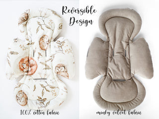 Mamaroo Swing Cover and Insert - Watercolor Woodland Animals and Brown Minky Velvet