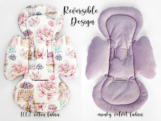 Mamaroo Cover and Insert - Watercolor Doll Print and Lilac Minky Velvet