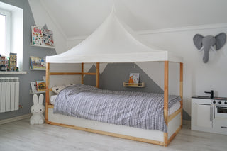 Kura Bed Tent - Ivory White, Clean Edge