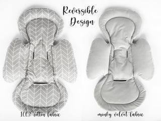 Mamaroo Replacement Cover and Insert - Gray Geometric Cotton and Minky Velvet
