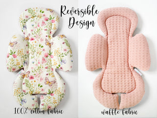 Mamaroo Swing Cover and Insert - Dusty Rose Waffle and Floral Butterfly