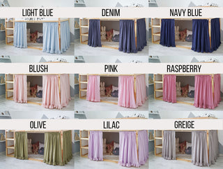 Curtains for IKEA KURA Bunk Bed - Multi-Layer Ruffle Cotton
