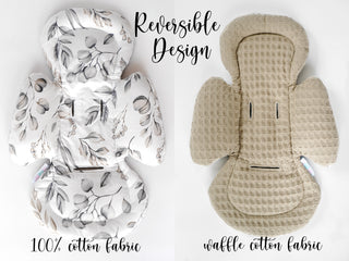 Mamaroo Swing Infant Insert - Gray Botanical Cotton and Brown Waffle