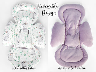 Mamaroo Newborn Insert - Bunny Floral Cotton and Lavender Minky Velvet