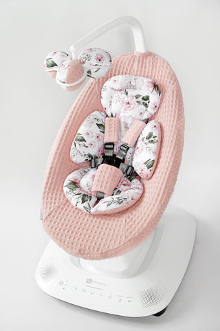 Mamaroo Swing Cover and Insert - Dusty Rose Waffle and Floral Cotton