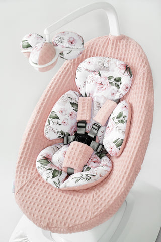 Mamaroo Swing Cover and Insert - Dusty Rose Waffle and Floral Cotton