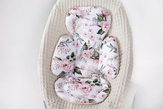 Mamaroo Newborn Insert - Pink Peony Cotton and Beige Waffle Fabric
