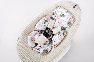 Mamaroo Newborn Insert - Pink Peony Cotton and Beige Waffle Fabric