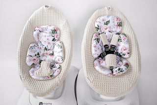 Mamaroo Newborn Insert - Pink Peony Cotton and Beige Waffle Fabric