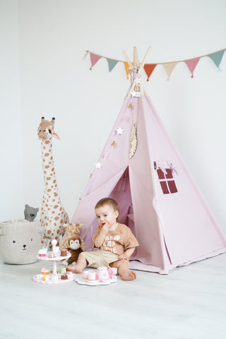 Pink Kids Teepee Tent | Handmade Cotton Play Tent for Girls