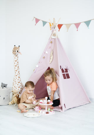 Pink Kids Teepee Tent | Handmade Cotton Play Tent for Girls