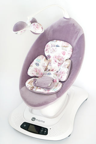 Mamaroo Cover and Insert - Watercolor Doll Print and Lilac Minky Velvet