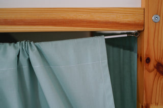 Curtains for IKEA KURA Bunk Bed - Mint and Ivory Cotton, Ready to Hang