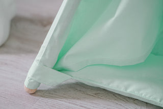 Mint Kids Teepee with Pom Poms | Handmade Cotton Play Tent for Girls