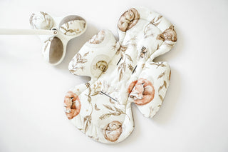 Mamaroo Swing Cover and Insert - Watercolor Woodland Animals and Brown Minky Velvet