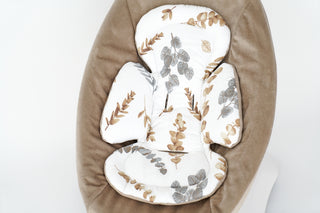4moms Mamaroo Insert - Eucalyptus Botanical Cotton and Brown Minky Velvet