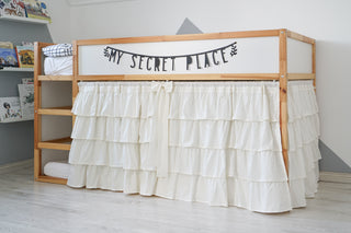 Curtains for IKEA KURA Bunk Bed - Multi-Layer Ruffle Cotton