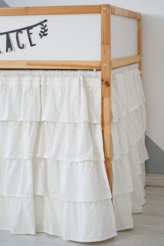 Curtains for IKEA KURA Bunk Bed - Multi-Layer Ruffle Cotton