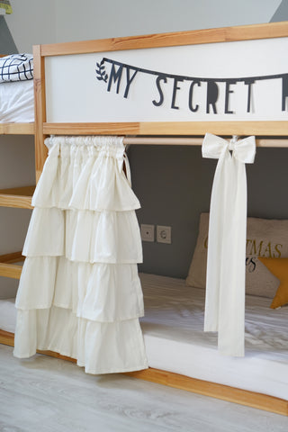 Curtains for IKEA KURA Bunk Bed - Multi-Layer Ruffle Cotton