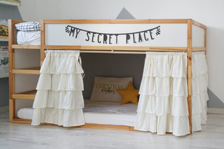 Curtains for IKEA KURA Bunk Bed - Multi-Layer Ruffle Cotton