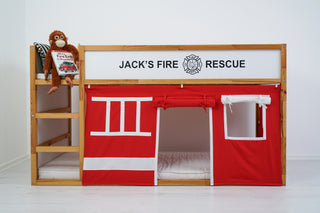 IKEA KURA Bunk Bed Curtains - Fire Truck Roleplay for Boys
