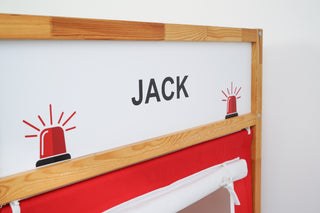 IKEA KURA Bunk Bed Curtains - Fire Truck Roleplay for Boys
