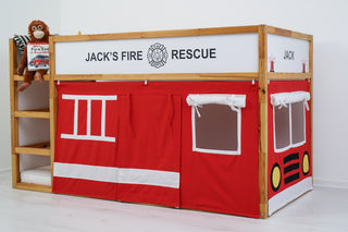 IKEA KURA Bunk Bed Curtains - Fire Truck Roleplay for Boys