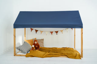 Kids Bed Canopy - Navy Blue Roof for Montessori House Bed