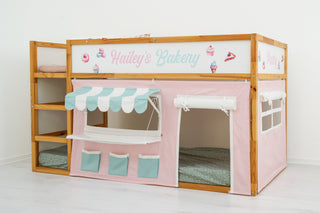 IKEA KURA Bunk Bed Curtains - Bakery Roleplay Playhouse with Awning
