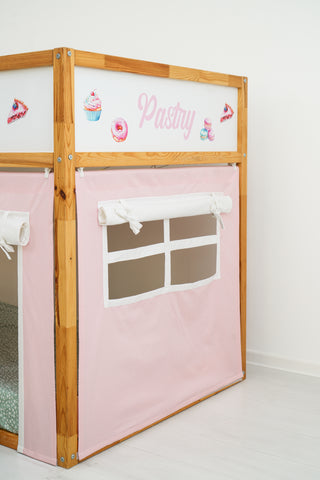 IKEA KURA Bunk Bed Curtains - Bakery Roleplay Playhouse with Awning