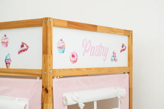 IKEA KURA Bunk Bed Curtains - Bakery Roleplay Playhouse with Awning