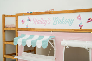 IKEA KURA Bunk Bed Curtains - Bakery Roleplay Playhouse with Awning