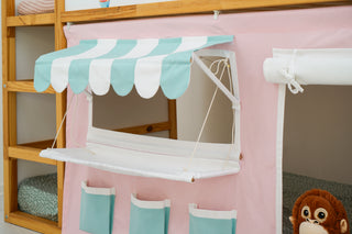 IKEA KURA Bunk Bed Curtains - Bakery Roleplay Playhouse with Awning