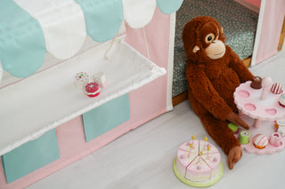 IKEA KURA Bunk Bed Curtains - Bakery Roleplay Playhouse with Awning