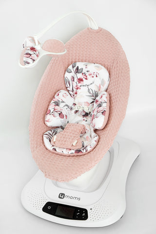 4moms Mamaroo Newborn Insert - Burgundy Eucalyptus and Dusty Rose Waffle