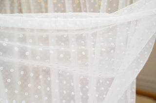 IKEA KURA Bunk Bed Curtains - Sheer Polka Dot Tulle for Girls Room