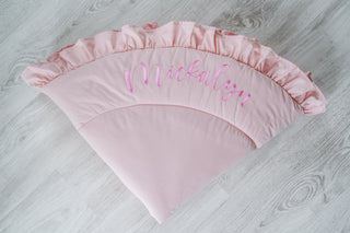 Champagne Round Play Mat with Ruffle | Padded Cotton Kids Floor Mat