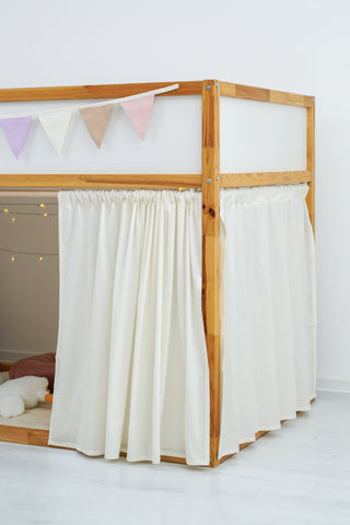 IKEA KURA Bed Curtains – Ivory Cotton