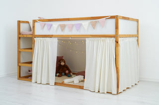 IKEA KURA Bed Curtains – Ivory Cotton